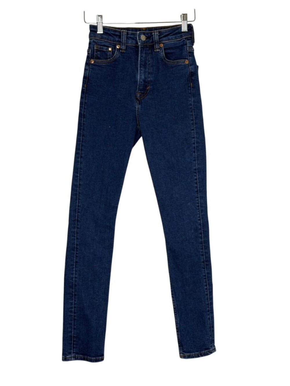 H&M Vintage Skinny High Waist Jeans Denim Pants Women Blue 2